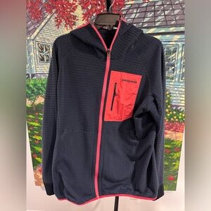 Patagonia Navy and Blue Reversible Fleece Jacket XL